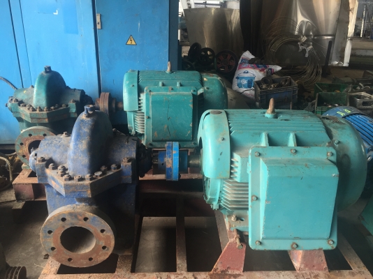 ขายมอเตอร์ 100hp 1435rpm พร้อมปั้มน้ำ รูเข้า6นิ้ว ออก8นิ้ว มี2ตัว สภาพพร้อมใช้งานครับ