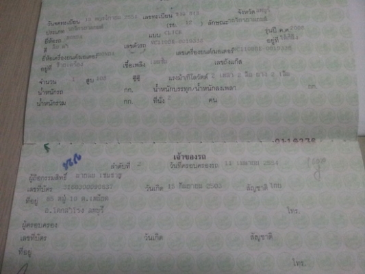 ขาย Honda คลิกตัวแรก (ลายสีส้มดำ)