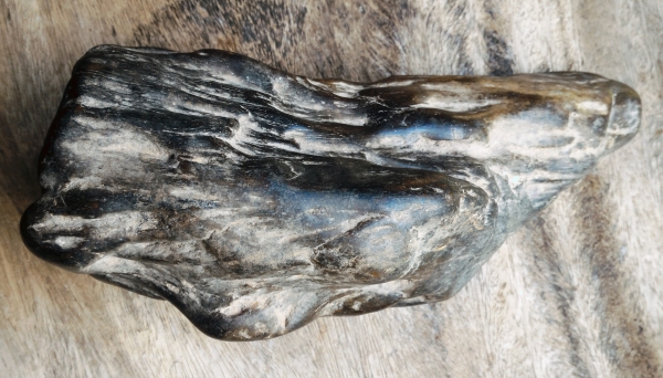 ไม้กลายเป็นหิน ยุคโบราณสุดๆ หนักพอสมควร ลวดลายไม้เดิมๆ ธรรมชาติสร้างสรรค์ มีเม็ดแร่ฝังอยู่หนึ่งเม็ดเกิดขึ้นเอง สวยแปลกน่าสะสม