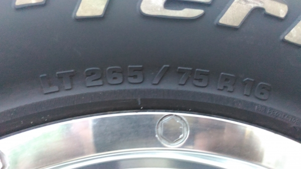 ชายยาง bf all 265x75x16 พร้อมล้อสภาพนางฟ้า