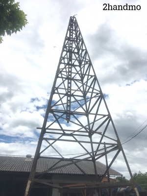 ปั้นจั่นสาน สูง 16 เมตร ตุ้ม 5 ตัน วิ้น 28 นิ้ว พร้อมสลิงใหม่ อู่โต เหล็กแข็งแรงมากใช้งานได้เลย (มีวีดีโอด้านใน)