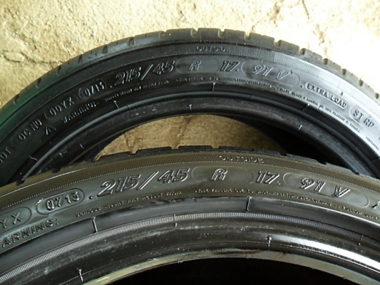 ยางขอบ17  มิชลิน 215-45-R17 ลงพื้นปี14 (4เส้น 4,600)