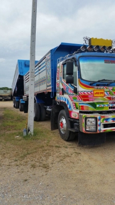 ขายรถพ่วงดัมพ์ ISUZU เครื่อง 300 แรง ปี 52 กระบะดัมพ์มิเนียม ลูก 3 เพลาแท้