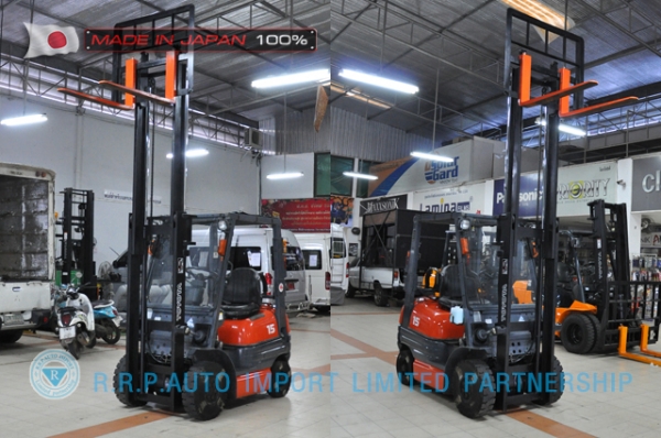 ขายรถโฟล์คลิฟท์มือสองTOYOTA รุ่น 6FG15-32649 ราคา 195,000 บาท นำเข้าจากประเทศญี่ปุ่น 100\% ไม่เคยใช้งานในประเทศไทย