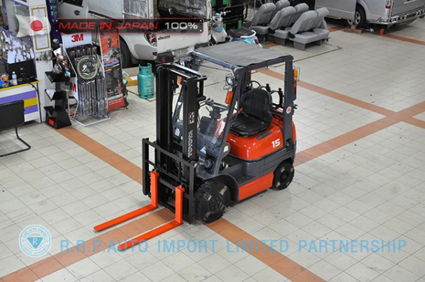 ขายรถโฟล์คลิฟท์มือสองTOYOTA รุ่น 6FG15-32649 ราคา 195,000 บาท นำเข้าจากประเทศญี่ปุ่น 100\% ไม่เคยใช้งานในประเทศไทย