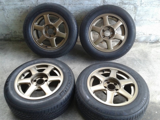 ล้อแท้ขอบ16นิ้ว5รู114 หน้า7หลัง8 พร้อมยาง สวยๆ 4 ล้อ ราคา 7700 บาท