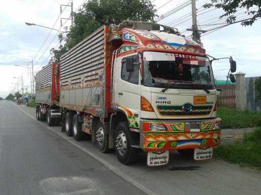 ขาย HINO 344 พ่วงแม่ลูก กระบะเนียมคอกเกษตรดั๊ม อู่ ซุนชัย รถปี 55