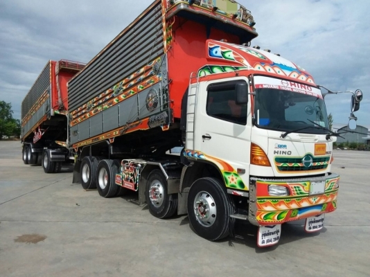 ขาย HINO 344 พ่วงแม่ลูก กระบะเนียมคอกเกษตรดั๊ม อู่ ซุนชัย รถปี 55