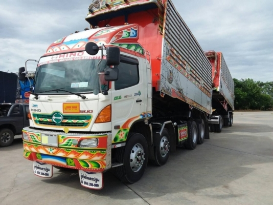 ขาย HINO 344 พ่วงแม่ลูก กระบะเนียมคอกเกษตรดั๊ม อู่ ซุนชัย รถปี 55