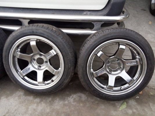 TE37 ขอบ 15 กว้าง 8 สีไฮเปอร์ พร้อมยาง 195 50 15 ปี 15 ดอกสด