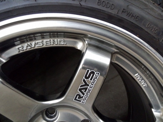 TE37 ขอบ 15 กว้าง 8 สีไฮเปอร์ พร้อมยาง 195 50 15 ปี 15 ดอกสด