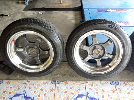 TE37 ขอบ 15 กว้าง 8 พร้อมยาง GT ดอกเต็มขนยางยังอยู่