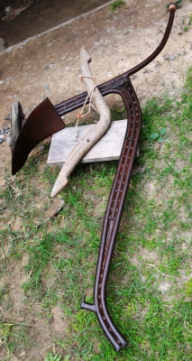 คันไถ S002 เนื้อโลหะเก่าครบชุด อายุมากพอสมควร น้ำหนักมาก เหมาะสะสม