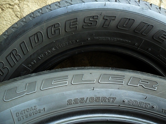 ยาง17 บริดสโตน 225-65-R17ลงพื้นปี14 (4เส้น3,200)