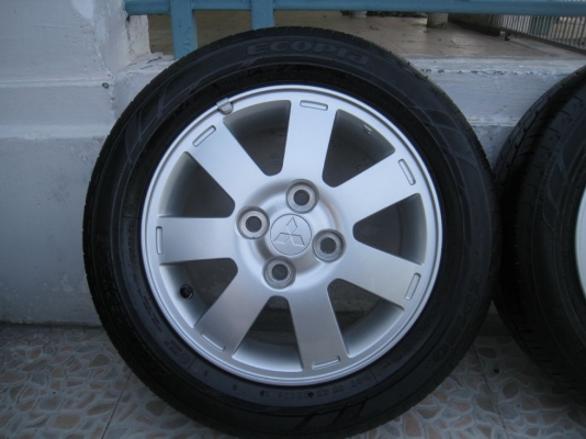 ขายล้อแม็กเดิม Mitsubishi mirage 14"x4.5" 4รู 100 et46 + ยางปี12(081-3747940)
