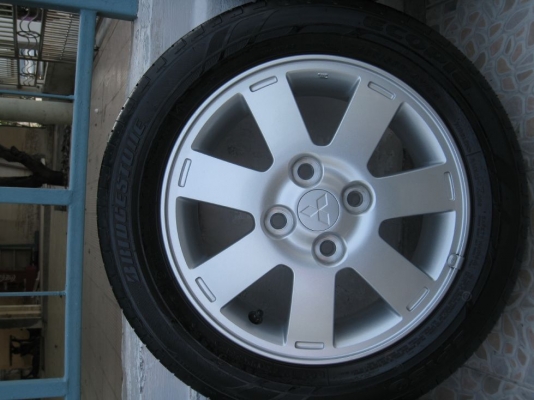 ขายล้อแม็กเดิม Mitsubishi mirage 14"x4.5" 4รู 100 et46 + ยางปี12(081-3747940)