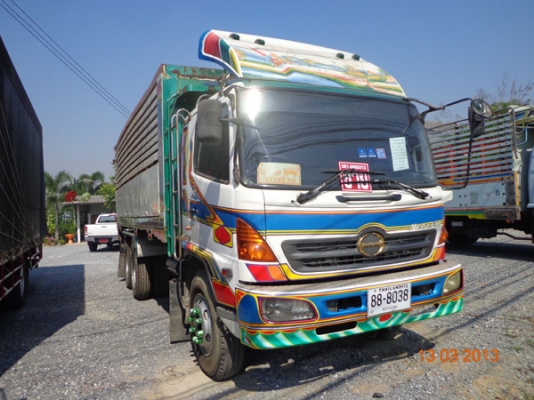 HINO MEGA FM1J รถห้าง ดรั๊ม 2 เพลา เครื่อง 260 แรงม้า JO8C TURBO INTER COOLER เกียร์ FULLER พวงมาลัย