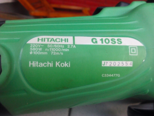 เครื่องเจียรมือไฟฟ้า 4 นิ้ว HITACHI แท้100\%ค่อนข้างใหม่มากสภาพ99\%(มี 1 เครื่อง เครื่องเจียรมือไฟฟ้า 4 นิ้ว HITACHI แท้100\%ค่อนข้างใหม่มากสภาพ99\%(มี 1 เครื่อง