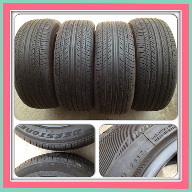 ขายยางขอบ17 ปี 12 Deestone 215 55 17 4เส้น ราคา 7,500 บาทถูก