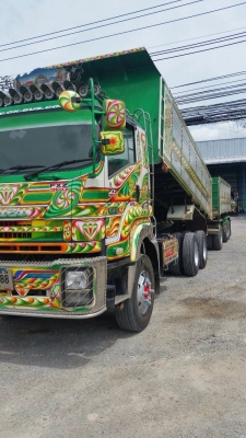 ขายรถพ่วงดัมพ์ ISUZU เครื่อง 360 แรง ปี 54 กระบะดัมพ์มิเนียมอู่สหกิจ ลูก 3 เพลาแท้ ยางดี ทะเบียนพร้อม