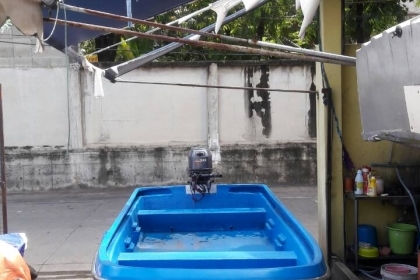 ขาย เรือ ไฟเบอร์ 3 ลอน 13 ฟุต พร้อมเครื่องYamaha 30 แรง + ถังน้ำมัน เครื่องเดินปกติ (ไม่รวมเทเลอร์ ) ราคา 73,000