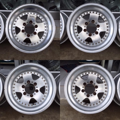 ล้อ Work Deerfield 3 ชิ้นแท้ 16x8.5 ET-6 6รูกระบะ ลึก 4 นิ้ว ประมูลญี่ปุ่น