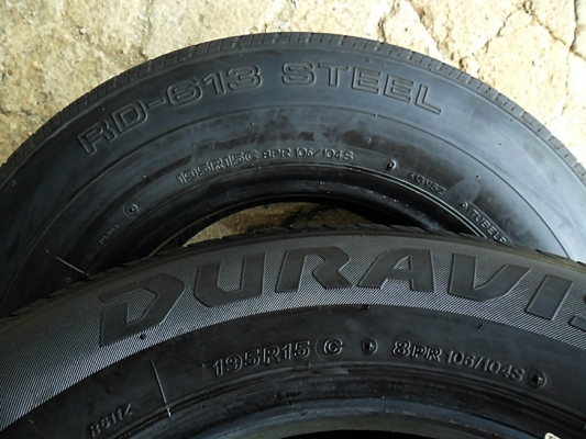 ยางกระบะขอบ15 บริดสโตน195 R15 ลงพื้นปี15 (4เส้น3,200)