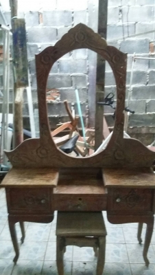 โต๊ะเครื่องแป้ง+เตียงไม้สัก