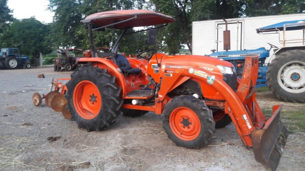 ขายคูโบต้า l4708 อุปกรณ์3ชิ้น ดันหน้า+ผานบุกเบิก+ผาน6เล่มทะเบียนพร้อม