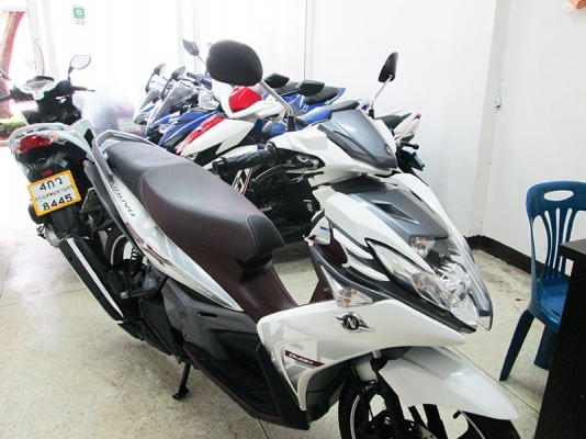 (โอนฟรี) ขาย Nouvo SX ปลายปี 2015 ตัว TOP ล้อแม็ก ไมล์แท้ 3001 กม ตัวใหม่ล่าสุด รถหัวฉีดประหยัด  น้ำมัน สภาพสวย แรงด้วยเครื่อง 125CC สีขาว ม่วง เทา จด 18 พฤศจิกายน 2558 ราคา 42900 บาท
