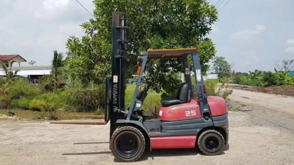 ขายด่วนรถยก TOYOTA 6FGยก2.5ตันเสาสูง4.5เมตรยางหน้าคู้ตัน6เส้นเกียรออโต้รถนอกนำเข้ายังไม่เคยใช้งานในเมืองไทยเลย=รุ่นใหม่ขายถูกๆๆ