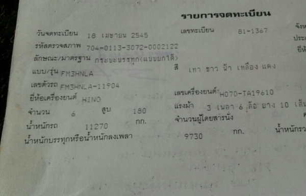 แจ้งราคาผิด ขายๆ 635,000บ ครับ สิบล้อ ฮีโน่ FM3H195 ดั้มกะบะมีเนียม สภาพดีสวยเดิมๆพร้อมใช้ ราคาเบาๆ 765,000บ ทะเบียนพร้อมโอน แจ้งราคาผิด ขายๆ 635,000บ ครับ สิบล้อ ฮีโน่ FM3H195 ดั้มกะบะมีเนียม สภาพดีสวยเดิมๆพร้อมใช้ ราคาเบาๆ 765,000บ ทะเบียนพร้อมโอน