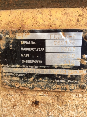 ขาย 1,450,000 แบคโฮ KOMATSU pc 200-8 ทำงาน 10,400 ชม.ไฟฟ้าครบ เครื่องดี ปั้มแรง เอวดี ช่วงล่างแน่น เล่มทะเบียน 090-772-3710 090-772-3708