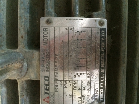 ขายปั๊มสูบน้ำ มอเตอร์ 10 แรง 380v.