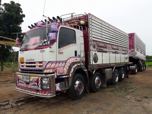 ขายรถพ่วงดัมพ์ 24 ล้อ ISUZU เครื่อง 360 แรง ปี 55  ดัมพ์มิเนียมแม่ลูก แม่ 12 ล้อ ลูก 3 เพลาแท้ ทะเบียนพร้อม