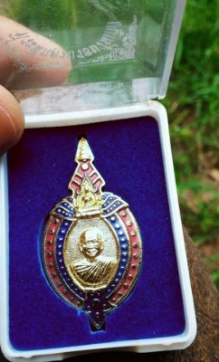 หลวงปู่ฤาษีลิงดำ กะไหล่ทองลงยา หลังยันต์เกราะเพชร กล่องเดิม