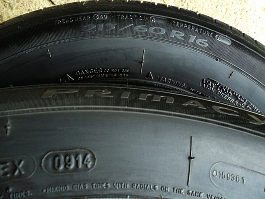 ยางขอบ16  มิชลิน215-60-R16 ลงพื้นปลายปี14 (4เส้น2,400)