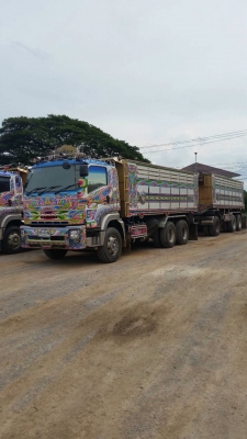 ขายรถพ่วงดัมพ์ ISUZU เครื่อง 360 แรง ปี 55 กระบะดัมพ์มิเนียมอู่ซุ่นชัย ลูก 3 เพลาแท้ยาว 6.80 เมตร ทะเบียนพร้อม