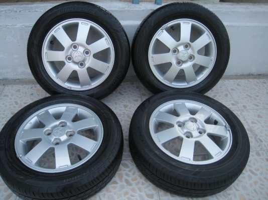 ขายล้อแม็กเดิม Mitsubishi mirage 14"x4.5" 4รู 100 et46 + ยางปี12(081-3747940)
