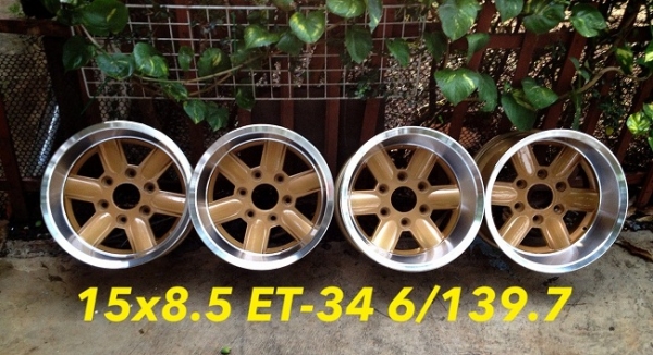 ขายล้อ BORLI ขอบ 15x8.5 ออฟ-34 ใส่ 6 รู สีทองขอบเงา ออฟลึกๆ *7900 บาทครับ