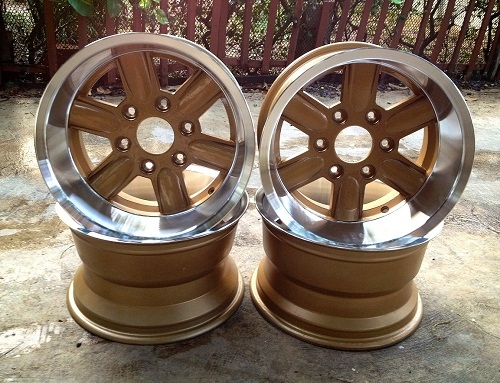 ขายล้อ BORLI ขอบ 15x8.5 ออฟ-34 ใส่ 6 รู สีทองขอบเงา ออฟลึกๆ *7900 บาทครับ