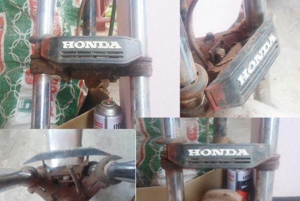 ตัวโลโก้ HONDA ติดหน้าโช๊ก ของเดิม แท้ ขาย 400 บาท
