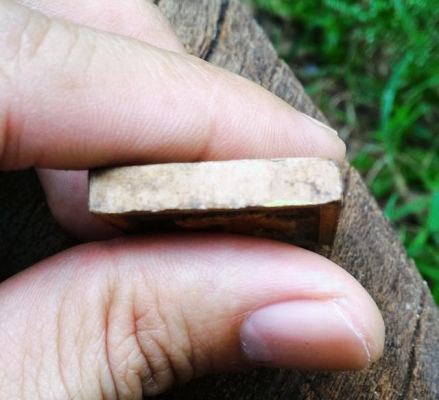 พระพิฆเนศวร เทพผู้ประทานความสำเร็จ มีลายเซ็นต์ หลังฝังพลอยเสก