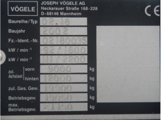 รถปูยาง 8 เมตร Vogele S1903 ปี2002 สต็อกนำเข้าจากญี่ปุ่น โทร. 080-6565422 (หนิง)