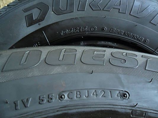 ยางกระบะขอบ15 บริดสโตน195 R15ลงพื้นปี15(4เส้น3,500)