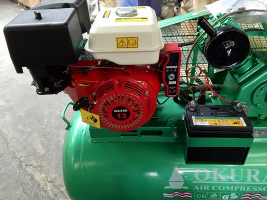 ขายปั๊มลมติดตั้งเครื่องยนต์ เบนซิล 13 HP 300 ลิตร 3 HP ของใหม่ พร้อมใช้จัดส่งได้ครับ
