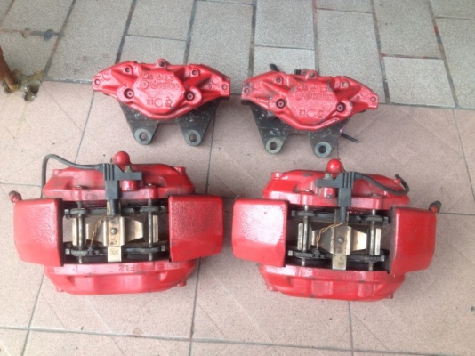 ปั้มเบรค brembo หน้า4POTหลัง2POT เก่าญี่ปุ่นเเท้สีเดิมสภาพสวยตามรูป