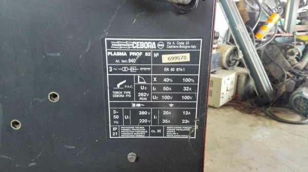 ** SOLD!! ** ตู้ตัดพลาสม่า CEBORA Made in ITALY ใช้ 2 ระบบ 220/380V ตัดหนา 12 mm. สภาพสวยสดใหม่สายปืนพร้อมใช้