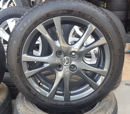 ขายล้อMazda2 16สีกัล ยาง185/55/16 ปี 13 4 ล้อ