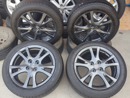 ขายล้อMazda2 16สีกัล ยาง185/55/16 ปี 13 4 ล้อ